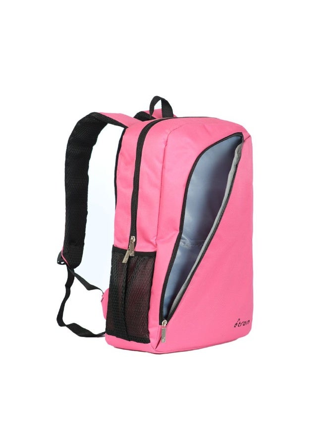 Etrain Backpack Bag Fit Up to 15.6  Made by High Quality Nylon Material with Zipper Puller. Padded Laptop Compartment with Safety Straps to avoid Sliding, with Pens and mouse Holders PINK - Image 4