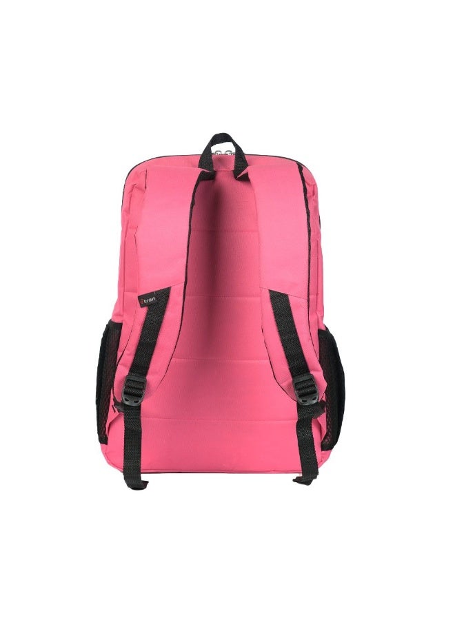 Etrain Backpack Bag Fit Up to 15.6  Made by High Quality Nylon Material with Zipper Puller. Padded Laptop Compartment with Safety Straps to avoid Sliding, with Pens and mouse Holders PINK - Image 3