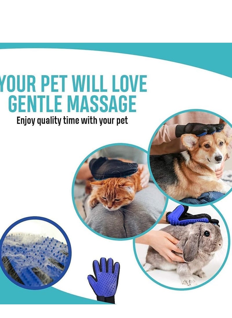 Generic - A special pet combing glove made of silicone with high efficiency, one of the pet cleaning supplies and pet accessories equipment, blue color - Image 1