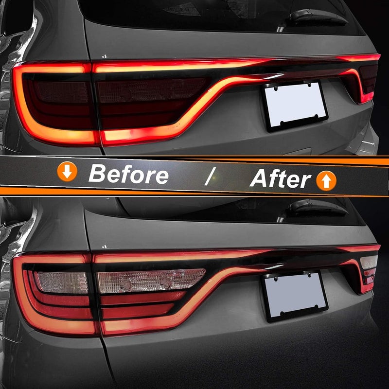 NDRUSH Smoked Light Stickers Kit Overlays Headlight Eyelid Vinyl Tint Film Blackout Tail Light Wrap Cover Compatible with Dodge Durango 2014-2021 - Image 5