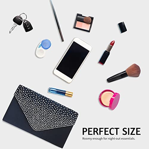 BBjinronjy Clutch Purses for Women Evening Bag Formal Rhinestone Handbags for Wedding Party Cocktail Prom Dinner (Navy-2) - Image 3