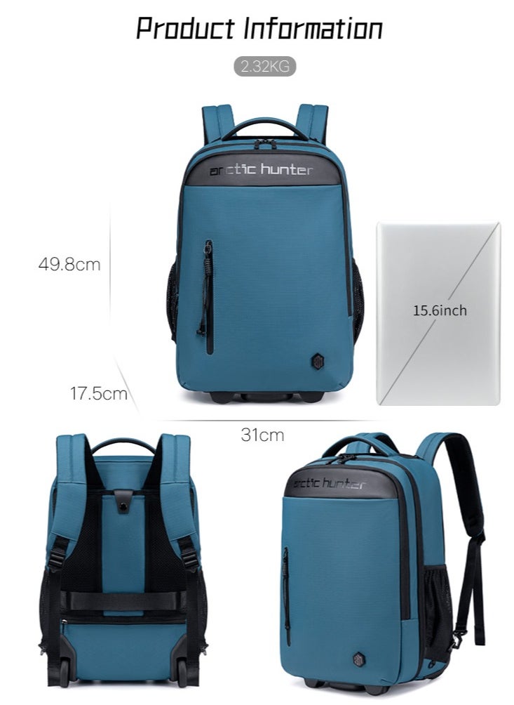 ARCTIC HUNTER Business Travel Roller Backpack, Big Capacity Laptop Bag for Men, College Book Bag Office Rolling Backpack  - Image 3