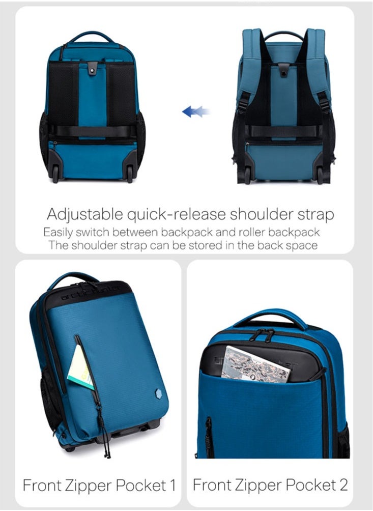 ARCTIC HUNTER Business Travel Roller Backpack, Big Capacity Laptop Bag for Men, College Book Bag Office Rolling Backpack  - Image 5