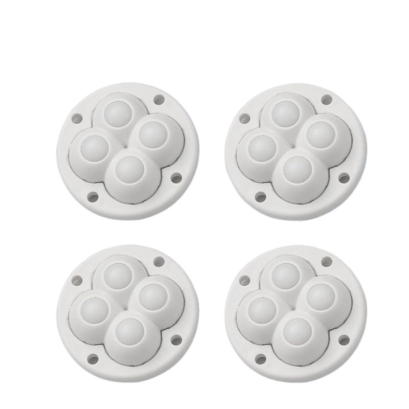 White Nylon Self Adhesive Heavy Duty Furniture Casters 12Pcs Universal Mute Wheels - Image 1