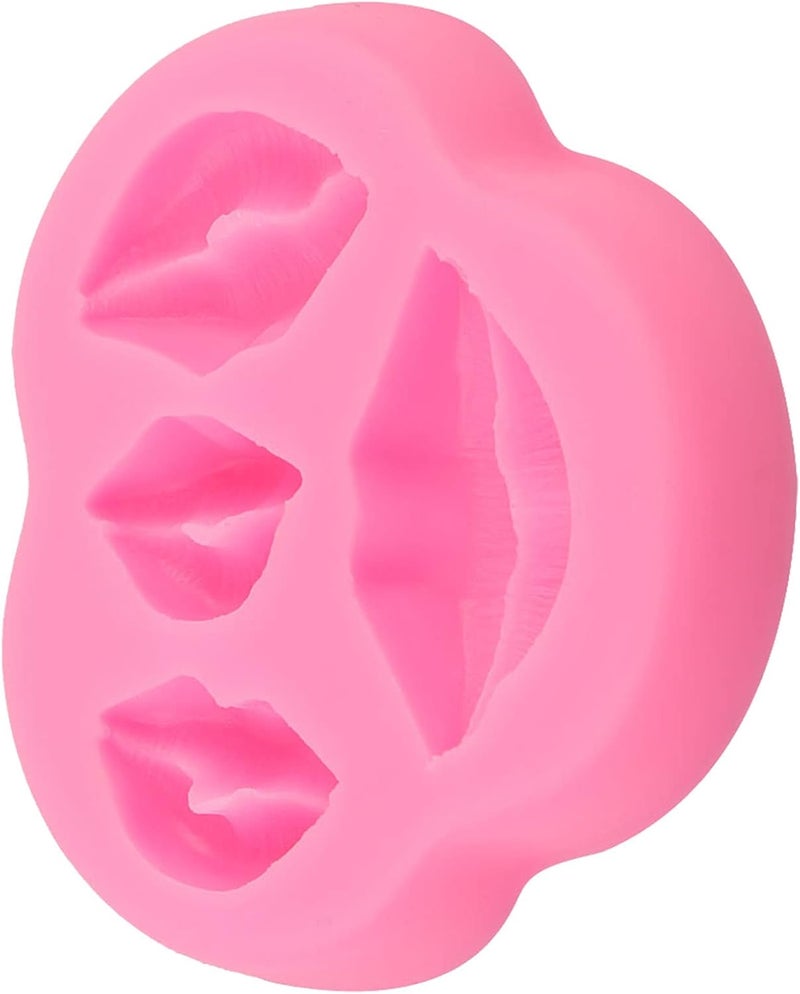 Dioche Lip Fondant Lip Homemade Cartoon Cake Mold Silicone Lips Shape Baking Tool for Party - Durable, and Versatile (Roseate) - Image 2