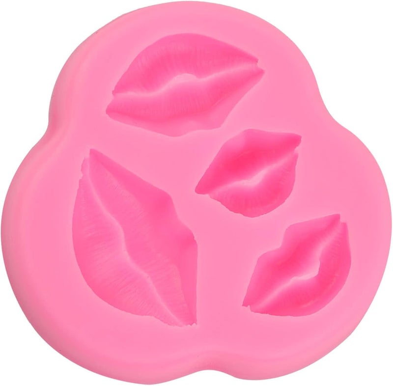 Dioche Lip Fondant Lip Homemade Cartoon Cake Mold Silicone Lips Shape Baking Tool for Party - Durable, and Versatile (Roseate) - Image 1