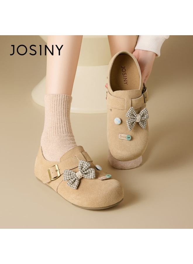 Josiny Zhuoshini Birkenstock Women's Spring New Casual Slip-on Commuter Soft Sole Sand Color Flats Size 36 - Image 4