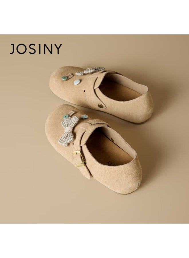 Josiny Zhuoshini Birkenstock Women's Spring New Casual Slip-on Commuter Soft Sole Sand Color Flats Size 36 - Image 1