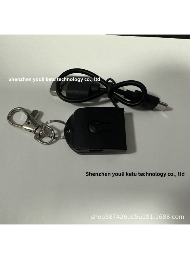 Creative Luminous Key Chain Acrylic Colorful LED Pendant High Color Value Strength Source Direct Wholesale-Color:Rechargeable Keychain Semi-finished Product (large 90 MAh Lithium Battery) Black Semi-finished Product (standard 20CM Data Cable)  - Image 1