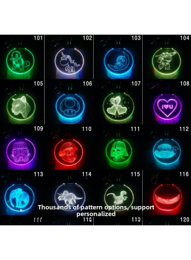 Creative Luminous Key Chain Acrylic Colorful LED Pendant High Color Value Strength Source Direct Wholesale-Color:Rechargeable Keychain Semi-finished Product (large 90 MAh Lithium Battery) Black Semi-finished Product (standard 20CM Data Cable)  - Image 4