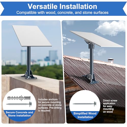 IZLTUV Starlink Gen 3& Gen 4/4X Mount Adapter, 15.7" Heavy Duty Steel Pivot Pole Pipe with Adjustable Base, Roof Mount Kit Compatible with Starlink V3/V4 Standard Dish - Image 2