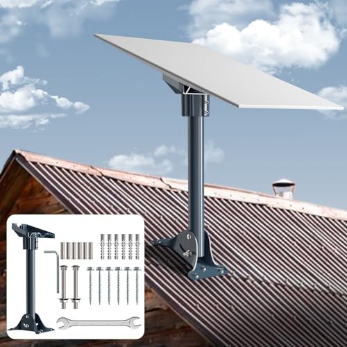 IZLTUV Starlink Gen 3& Gen 4/4X Mount Adapter, 15.7" Heavy Duty Steel Pivot Pole Pipe with Adjustable Base, Roof Mount Kit Compatible with Starlink V3/V4 Standard Dish - Image 1