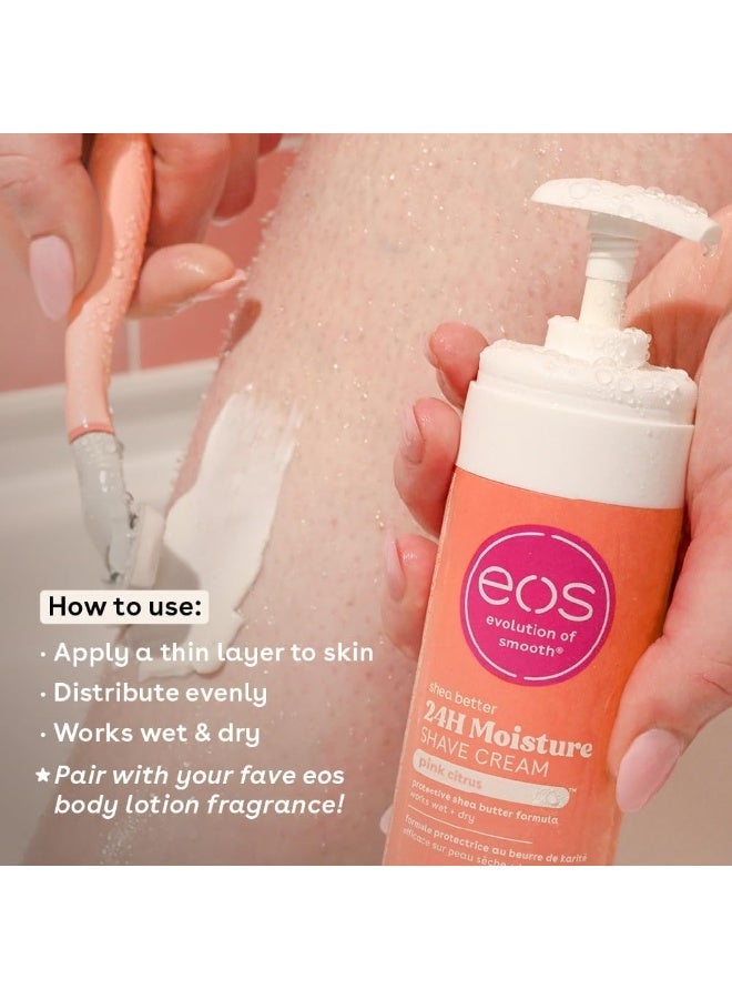 eos Shea Better Shave Cream for Women, Pink Citrus, 24HR Moisture Skin Care Lotion, 7 fl oz - Image 2