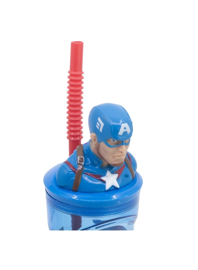 ستور أفنجرز زمزية مجسم كابتين أمريكا 3D مع مزاز ألوان متعددة 360 مل 10201 - Image 4