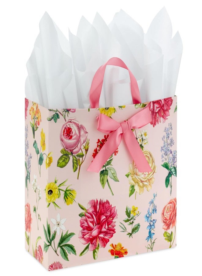 Hallmark 10" Large Mother's Day Gift Bag with Tissue Paper (Vintage Floral with Pink Bow) for Valentine's Day, Easter, Bridal Showers, Graduations, New Moms - Image 1