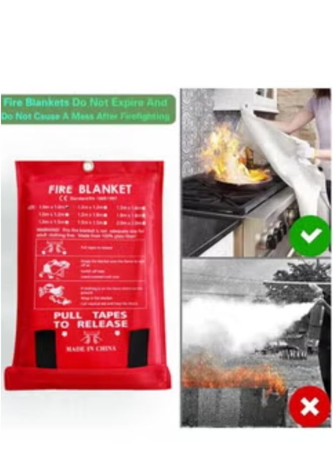 بطانية طوارئ الحريق، بطانية حريق للمنزل والمطبخ، بطانيات طوارئ التخييم، بطانيات مقاومة للحريق في حالات الطوارئ للمنزل، بطانية لحام بطانية مقاومة للحريق للمطبخ، الشواية، الشواء(1x/2x) - Image 2