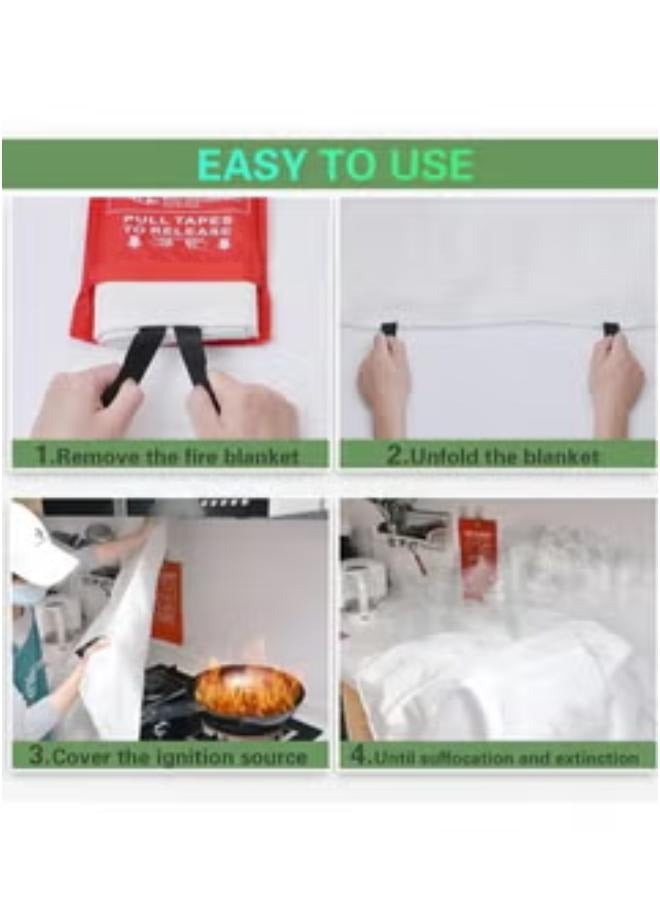 بطانية طوارئ الحريق، بطانية حريق للمنزل والمطبخ، بطانيات طوارئ التخييم، بطانيات مقاومة للحريق في حالات الطوارئ للمنزل، بطانية لحام بطانية مقاومة للحريق للمطبخ، الشواية، الشواء(1x/2x) - Image 4