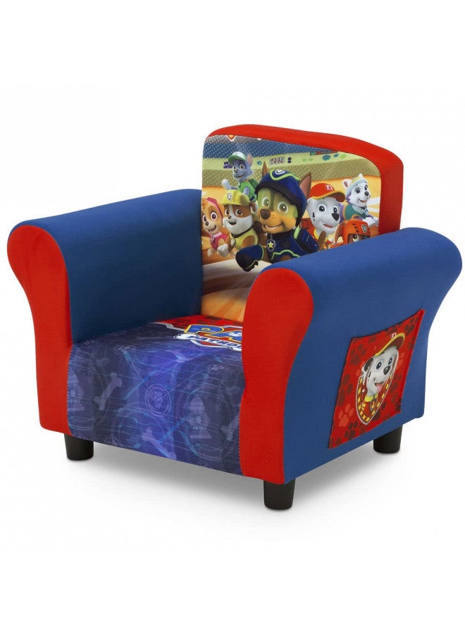 Delta Children Upholstered Chair with PAW Patrol Graphics, Wood Frame, Plush Foam Padding, Side Pockets, for Toddlers and Kids - Image 2