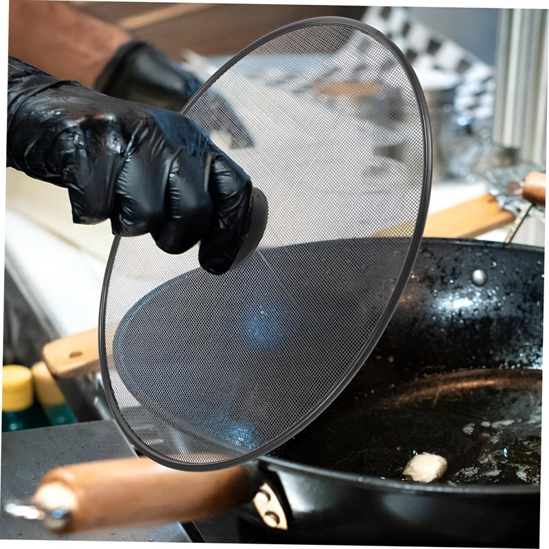 Stainless Steel Frying Pan Lid - Splash Guard and Grease Screen, Heavy-Duty Cover for Stove, Designed to Minimize Mess and Enhance Cooking Experience, Easy to Maintain (2PCS) - Image 2