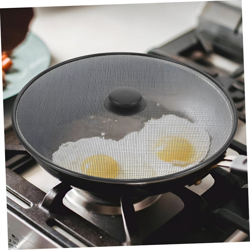 Stainless Steel Frying Pan Lid - Splash Guard and Grease Screen, Heavy-Duty Cover for Stove, Designed to Minimize Mess and Enhance Cooking Experience, Easy to Maintain (2PCS) - Image 4