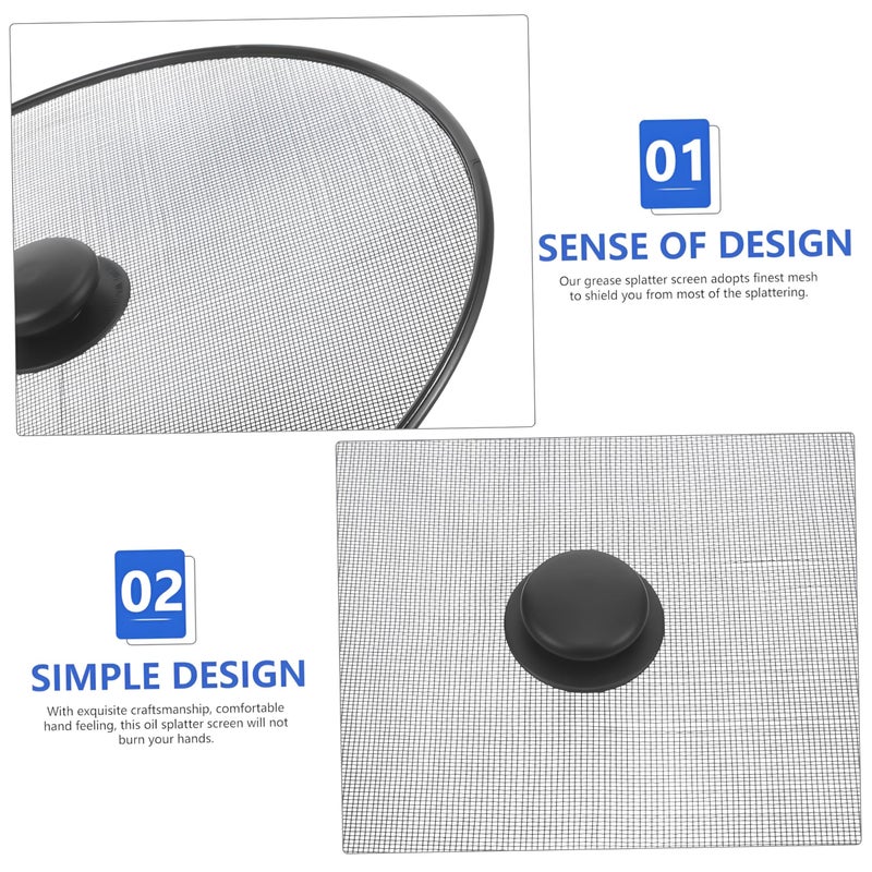 Stainless Steel Frying Pan Lid - Splash Guard and Grease Screen, Heavy-Duty Cover for Stove, Designed to Minimize Mess and Enhance Cooking Experience, Easy to Maintain (2PCS) - Image 5