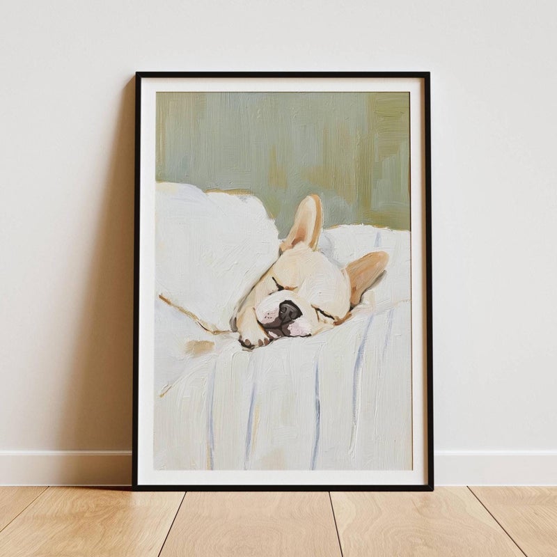 TNESSENTIAL French Bulldog Wall Art Print – Elegant Frenchie Dog Poster for Home Decor, Cute Pet Gift for Dog Lovers, Neutral Artwork - Image 1