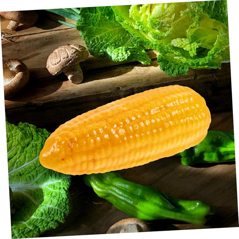 4sets Simulated Vegetables Fake Fruit and Bowl Fake Corn Cob Bud Fake Corn Models Tin Sweetcorn Corn Prop Artificial Fruits for Decoration Artificial Vegetables Yellow 3pcs*4 - Image 3