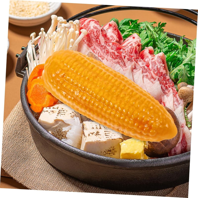4sets Simulated Vegetables Fake Fruit and Bowl Fake Corn Cob Bud Fake Corn Models Tin Sweetcorn Corn Prop Artificial Fruits for Decoration Artificial Vegetables Yellow 3pcs*4 - Image 4