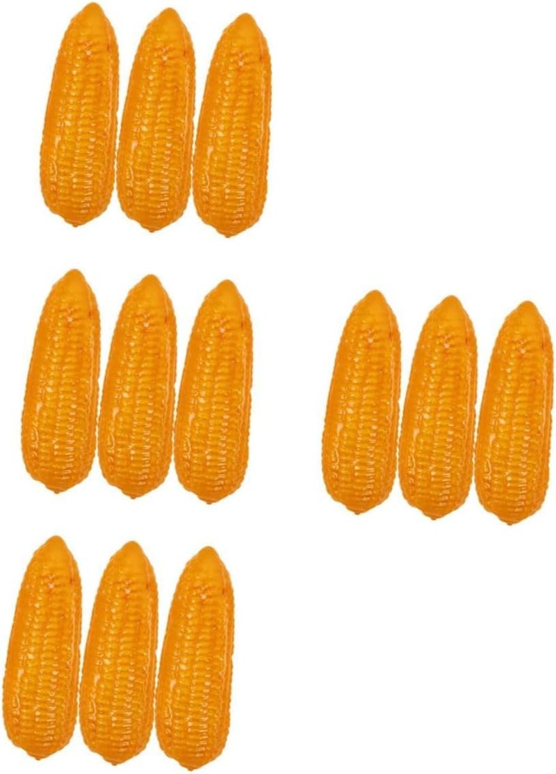 4sets Simulated Vegetables Fake Fruit and Bowl Fake Corn Cob Bud Fake Corn Models Tin Sweetcorn Corn Prop Artificial Fruits for Decoration Artificial Vegetables Yellow 3pcs*4 - Image 1