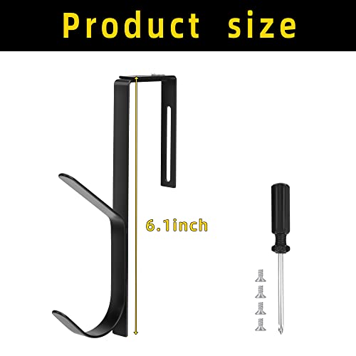 Wehhbtye Adjustable Double Coat Hooks, Thick Cubicle Wall Coat Hooks, Metal Over The Panel Double Hooks Adjusted to Fit 1.35 to 3.5 Inch Thickness (4pcs) - Image 2