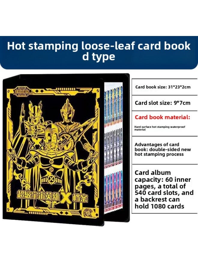 Loquat Card Book Collection Deluxe Bronzing Loose-leaf Ultraman Nine-square Empty Booklet Large Capacity Card Collection Booklet-Color:Upgraded D Large-capacity Card Book; 30 Packs Of Classic Card Holders  - Image 1