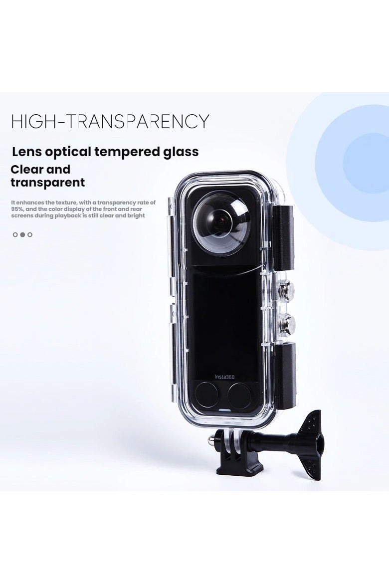 General Compatible with Insta360 X5 camera waterproof case 60-metre diving 360-degree fully invisible glass lens accessory Waterproof protection Clear shooting  - Image 2