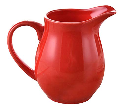 FUYU Ceramic Colorful Creamer with Handle, Coffee Milk Creamer Pitcher - Image 1