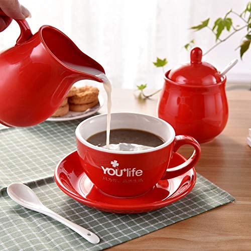 FUYU Ceramic Colorful Creamer with Handle, Coffee Milk Creamer Pitcher - Image 4