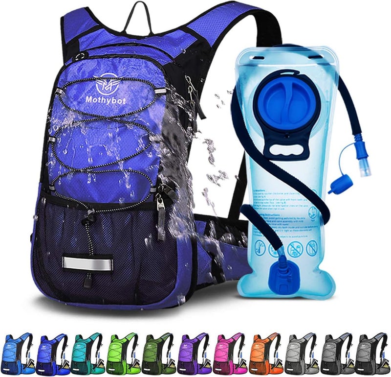 Mothybot Hydration Pack, Insulated Hydration Backpack with 2L BPA Free Water Bladder and Storage, Hiking Backpack for Men, Women, Kids for Running, Cycling, Camping - Keep Liquid Cool up to 5 Hours - Image 1