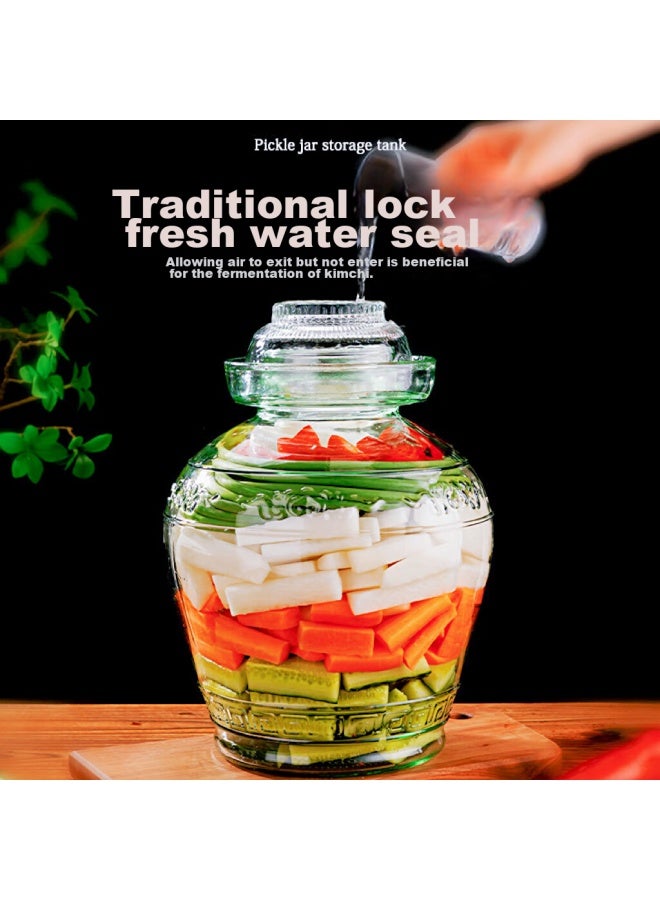 Gianxi Glass Pickle Jar, Thickened Sealed Round Mouth, Pickle Crock, Egg Jar, Glass Wine Bottle, Pickle Jar, 20 Jin Capacity - Image 1