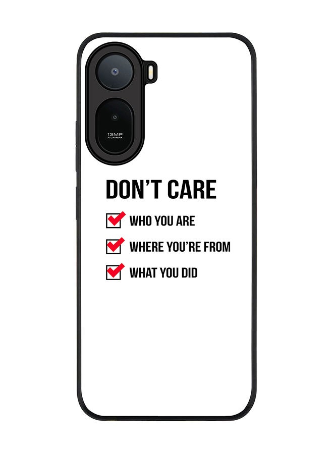Stylizedd Rugged Case for Xiaomi Redmi A7 Pro 4G / Poco C81 / Poco C81 Pro / Poco C85x 5G- Slim Fit Hybrid Rubber Cover Don't Care