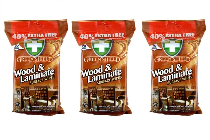 Greenshield Wood & Laminate Wipes 70's Pack Of 3 - Image 1