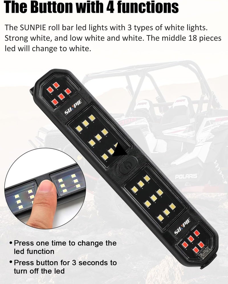 SUNPIE UTV Interior Light Rechargeable SXS Roll Bar Dome Light w/Magnetic Compatible with Polaris(RZR) Talon/Pioneer CanAm(All Model) Kawasaki(Teryx/Mule) Golf Cart Yamaha Wrangler, 2 Packs Stable inert material - Image 5