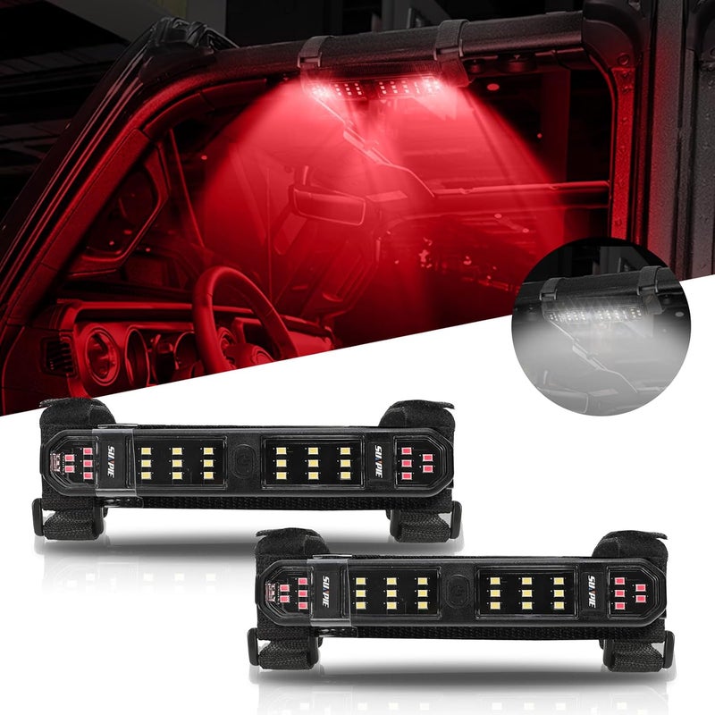 SUNPIE UTV Interior Light Rechargeable SXS Roll Bar Dome Light w/Magnetic Compatible with Polaris(RZR) Talon/Pioneer CanAm(All Model) Kawasaki(Teryx/Mule) Golf Cart Yamaha Wrangler, 2 Packs Stable inert material - Image 1
