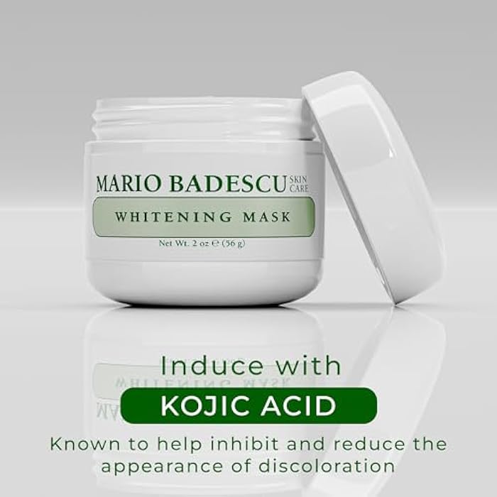 Mario Badescu Kojic Acid Whitening Mask - Illuminating Face Mask for Brightening, Hydration & Discoloration - With Grapeseed Oil, Beeswax & Vitamin E for Smoother, Radiant Skin, 2 Oz - Image 3