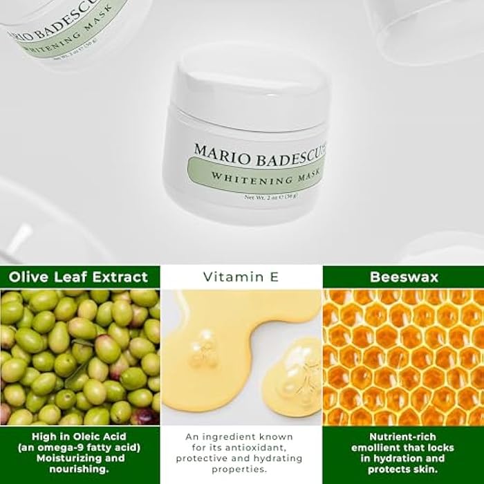 Mario Badescu Kojic Acid Whitening Mask - Illuminating Face Mask for Brightening, Hydration & Discoloration - With Grapeseed Oil, Beeswax & Vitamin E for Smoother, Radiant Skin, 2 Oz - Image 5