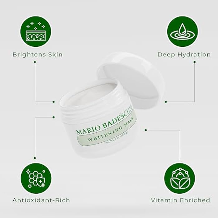 Mario Badescu Kojic Acid Whitening Mask - Illuminating Face Mask for Brightening, Hydration & Discoloration - With Grapeseed Oil, Beeswax & Vitamin E for Smoother, Radiant Skin, 2 Oz - Image 4