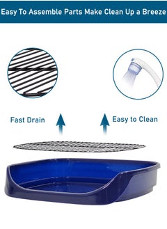 MAJIBAO Small dog toilet, Dog potty with Stainless Steel grid and scoop, Dog toilet training for small dogs, Indoor and outdoor use keep your floor clean (Blue) 47 cm L  - Image 3