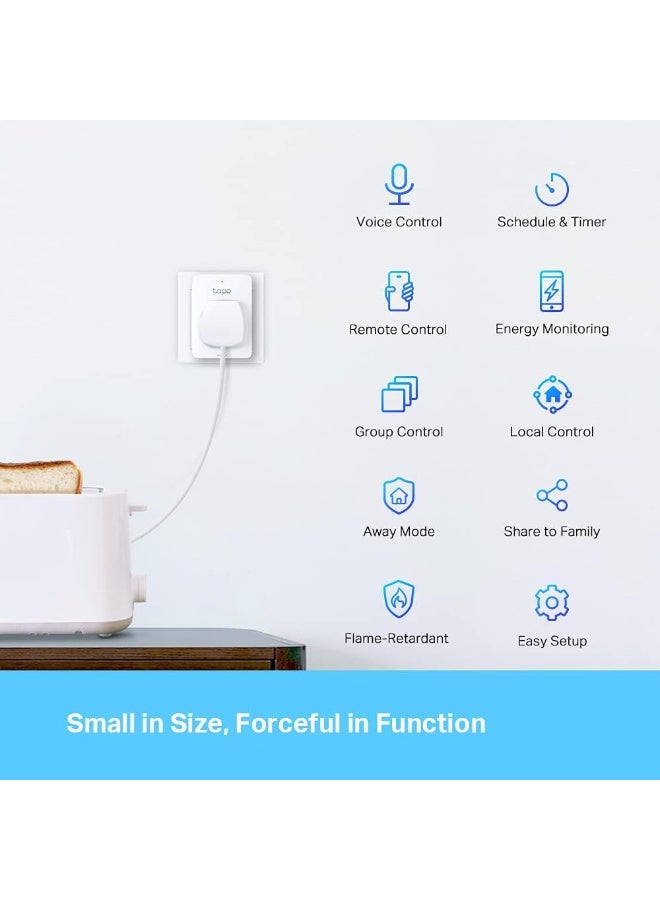 Tapo TP-Link P110 Wi-Fi Smart Plugs with Energy Monitoring, Compatible with Alexa & Google Home, 4-Pack - Image 2