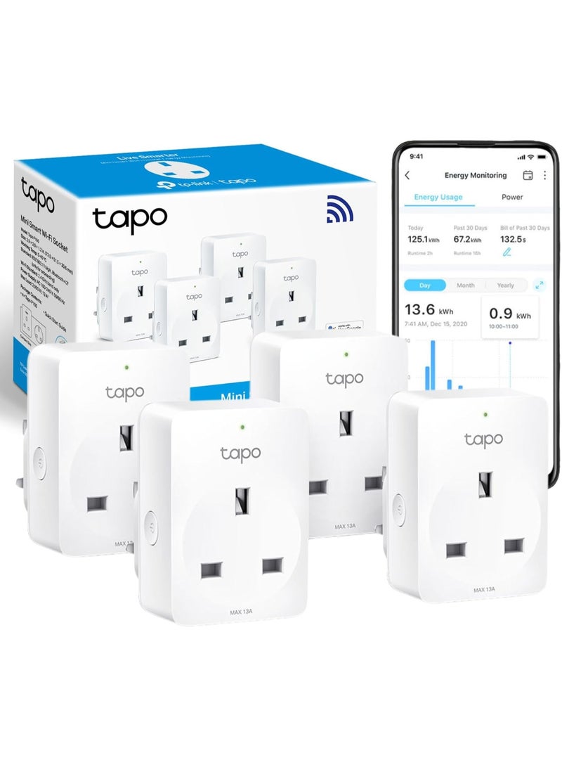 Tapo TP-Link P110 Wi-Fi Smart Plugs with Energy Monitoring, Compatible with Alexa & Google Home, 4-Pack - Image 1