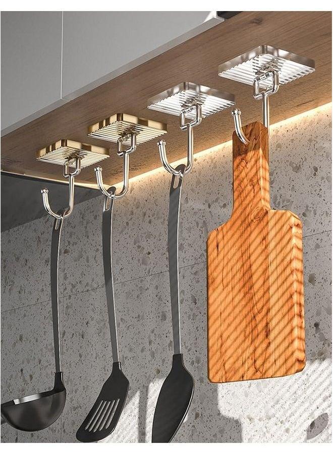 HOMESTAR 5-Piece Wall Hooks - Heavy Duty Self Adhesive Translucent For Kitchen, Bathroom, Bedroom - Image 4