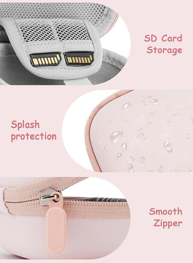 Wffo Camera Case for Digital Camera CAMKORY DC403 FHD 1080P/ KODAK PIXPRO FZ55/ FZ45/ STUOGYUM DC402-AF, Can Store SD Card, Spare Battery, Etc, Storage Travel Carry Cute Case Bag Small (Pink) - Image 5