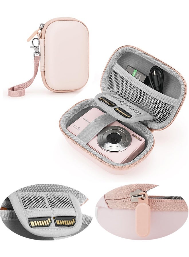 Wffo Camera Case for Digital Camera CAMKORY DC403 FHD 1080P/ KODAK PIXPRO FZ55/ FZ45/ STUOGYUM DC402-AF, Can Store SD Card, Spare Battery, Etc, Storage Travel Carry Cute Case Bag Small (Pink) - Image 1