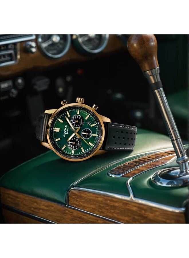 CASIO EDIFICE Chronograph Men's Watch EFR-575CL-3ADF, 47.9 mm Green Dial, Stainless Steel Case & Bracelet, 100 m WR - Image 2